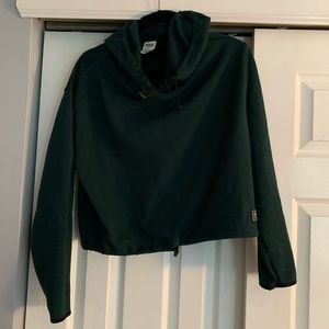 PINK - dark green hoodie